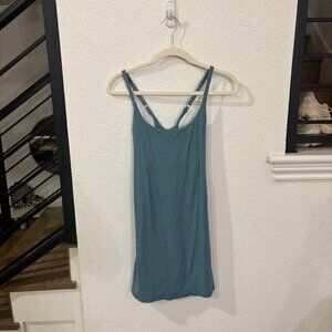 Blue Womens Tennis Dress, Athletic Dress with Built-in Bra & Shorts Pockets